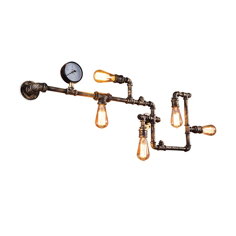 

Retro Water Pipe Wall Lamp Vintage Industrial Light for Bar Coffee Home Living Room Dining Room Decor(No Light Source)