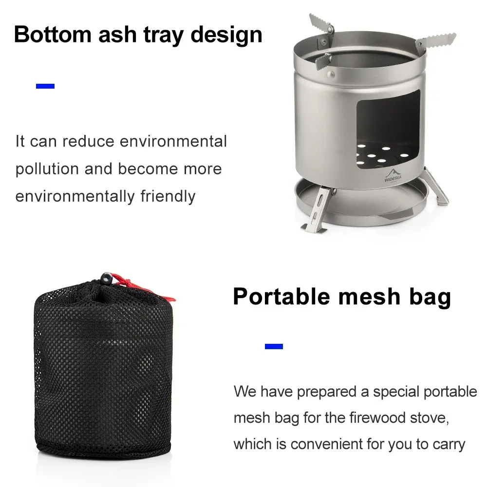 Туристическая горелка Widesea титановая Ультралегкая печь для дрова угольный