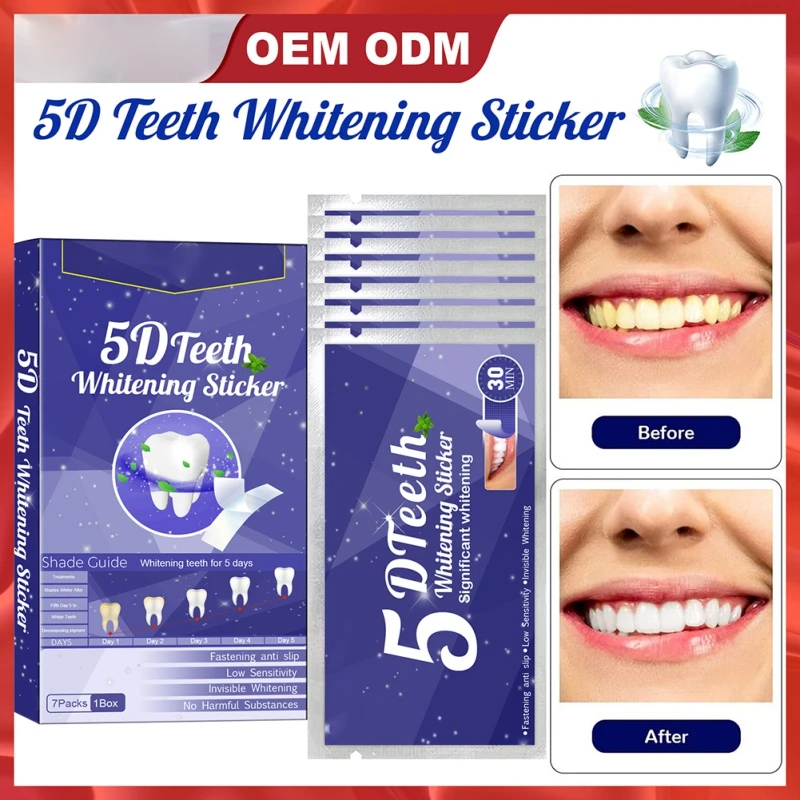 

14 Packs Teeth Whitening Strips 5D Smoking Coffee Soda Wine Stain Removal Stickers Gentle Safe Fast Result Non-Sensitive Care