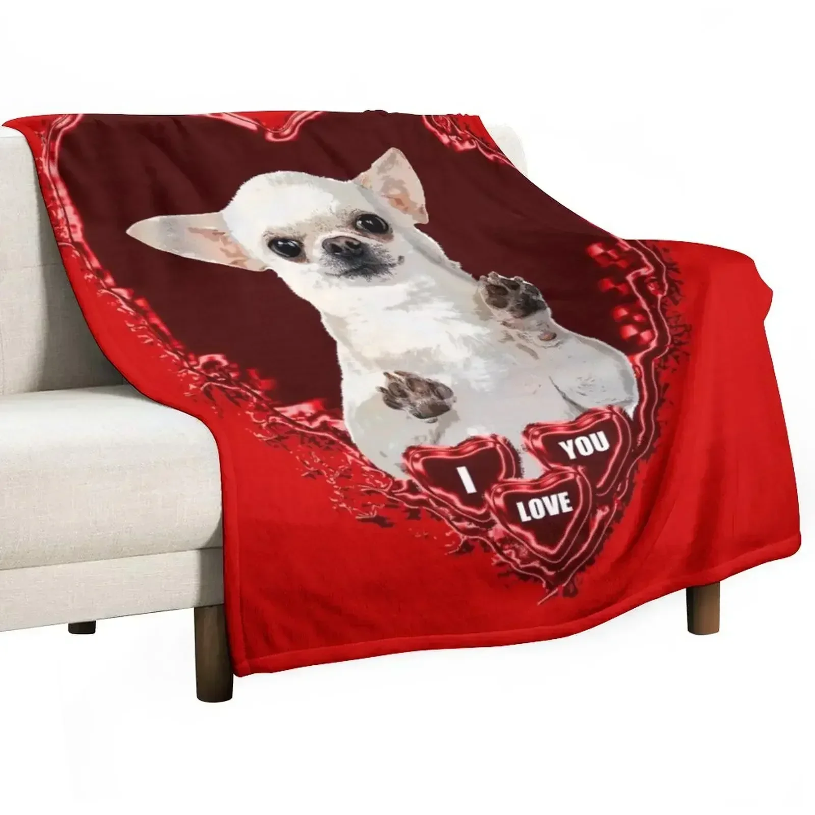 CHIHUAHUA ST VALENTIN DOG Плед на зиму дизайнерские одеяла