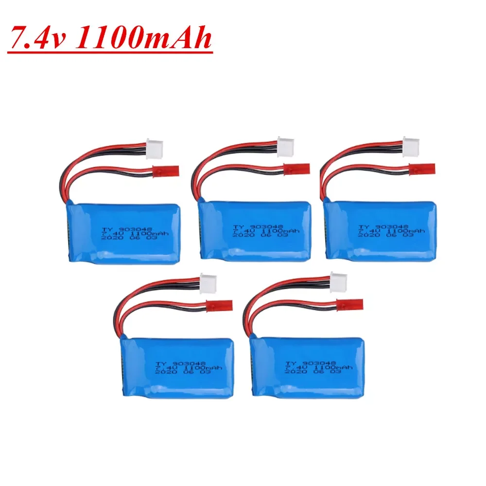 

2023NEW 1100mAh Lipo Battery for Wltoys V353 A949 A959 A969 A979 k929 7.4v 903048 Battery For RC Cars parts 1pcs to 5pcs