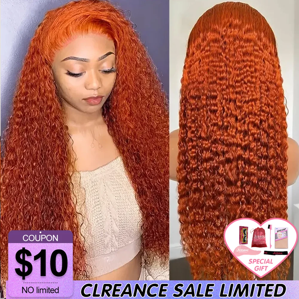 

Парик имбирный блонд на сетке передние человеческие волосы 13x6, парики на сетке спереди, парики из человеческих волос с водяными вьющимися волосами 13x4, прозрачный парик с глубокой волной