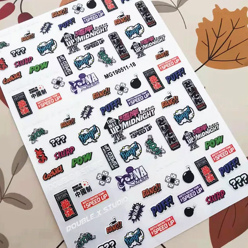 

Новейшие японские черные буквы Ddesign 3D Самоклеящиеся наклейки слайдер самодельные Украшения инструменты для дизайна ногтей наклейки