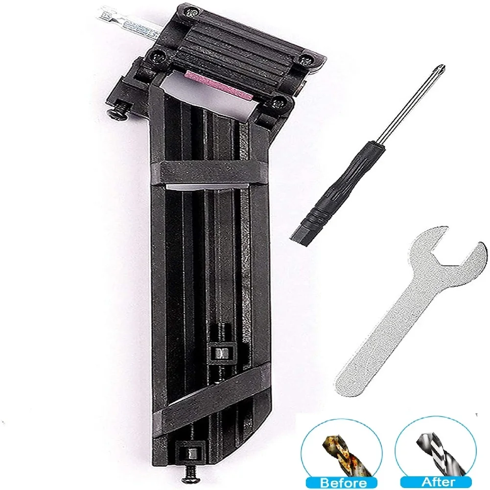 

Portable Twist Drill Bit Sharpener Adjustable Chrome Corundum Grinding Wheel Black Sharpener For Grind Iron Drill Bit Power Tool