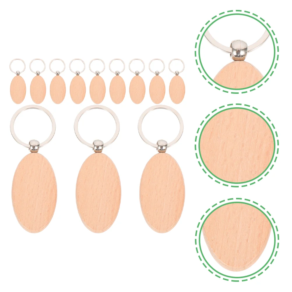 

12pcs Unfinished Key Tags Wooden Keychain Blanks DIY Gift Crafting Supplies