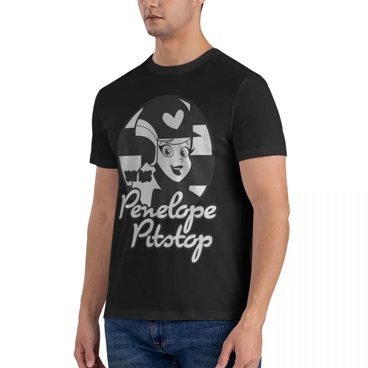 Забавные мужские футболки W-Wacky Race новинка с коротким рукавом и круглым вырезом 100%