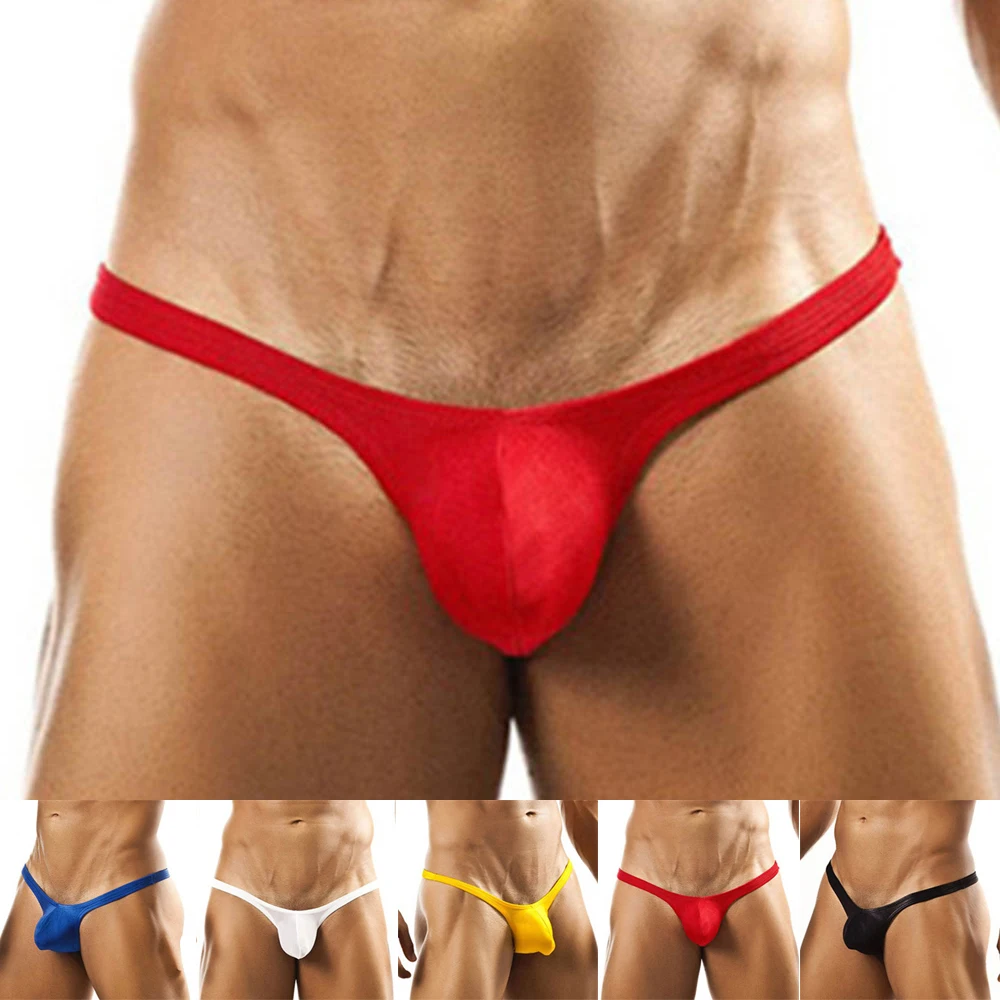 

M-2XL Men Sissy Sexy Gay Intimate Underwear Pouch Thongs Low Rise G-string Comfy Breathable Sexy Briefs Bikini 5 Colors