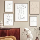 Одна линия художественный голым человеком эротический человек линия искусство Обнаженная линия плакат для спальни домашний декор
