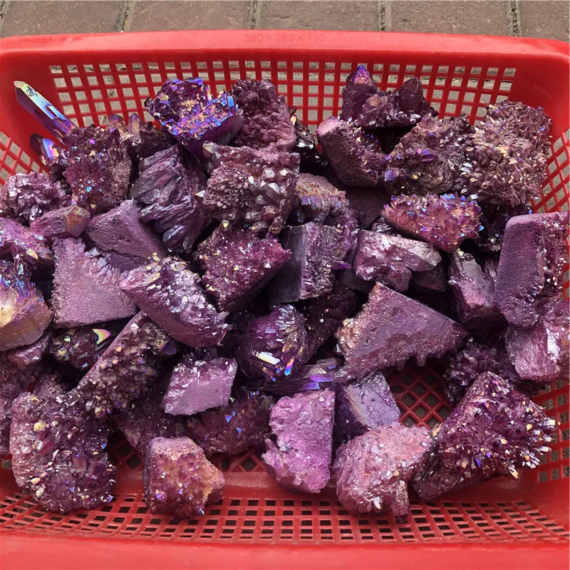 

Фунтов, кластер из натурального аметиста aura crystal, гальваническое покрытие, кластер кварца с титановым покрытием, восстанавливающий камень