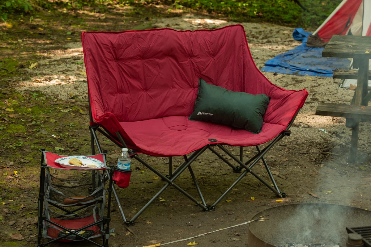 Camping Love Seat Chair, Red, Adult use