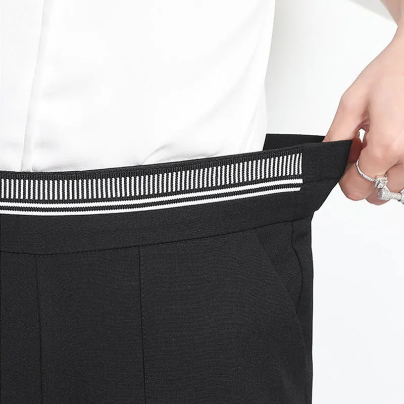 

Ice Silk Jeans Women's Elegant New High Waist Slim Drape Loose Trousers 2022 Summer Fashion Thin Ankle-Length Pants Female