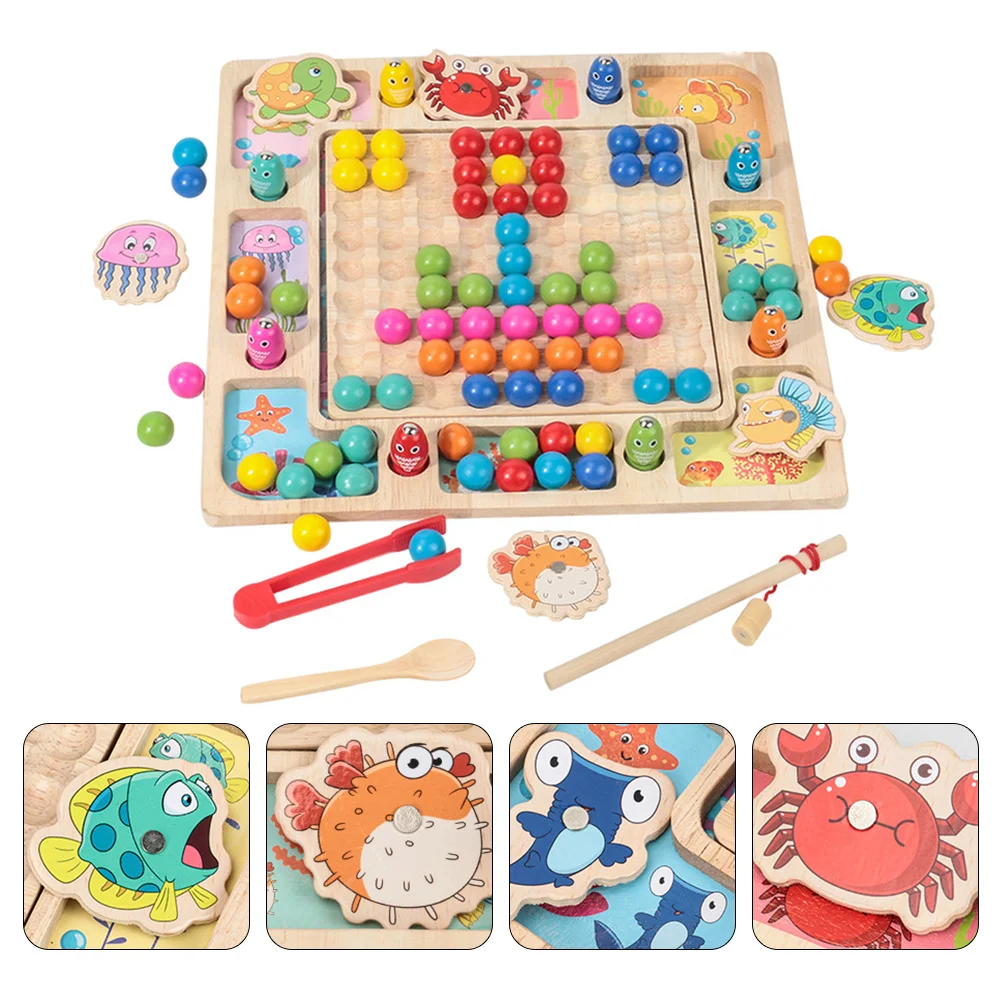 

1 Set Wooden Educational Training Clipping Beads Game