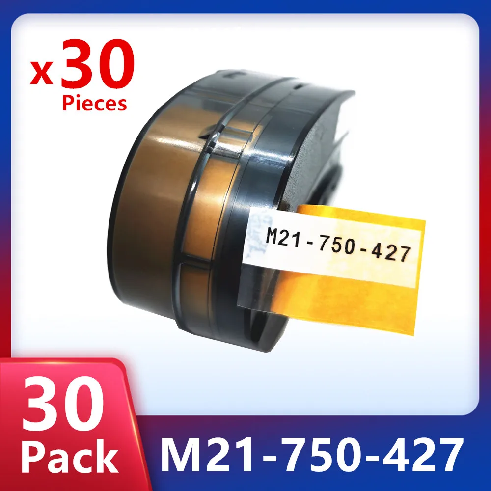 10/20/30 Pack Replace Self Lam Vinyl Label Tape M21-750-427 Black on White Cartridge Ribbon For Labeller,Handheld Label  Printer
