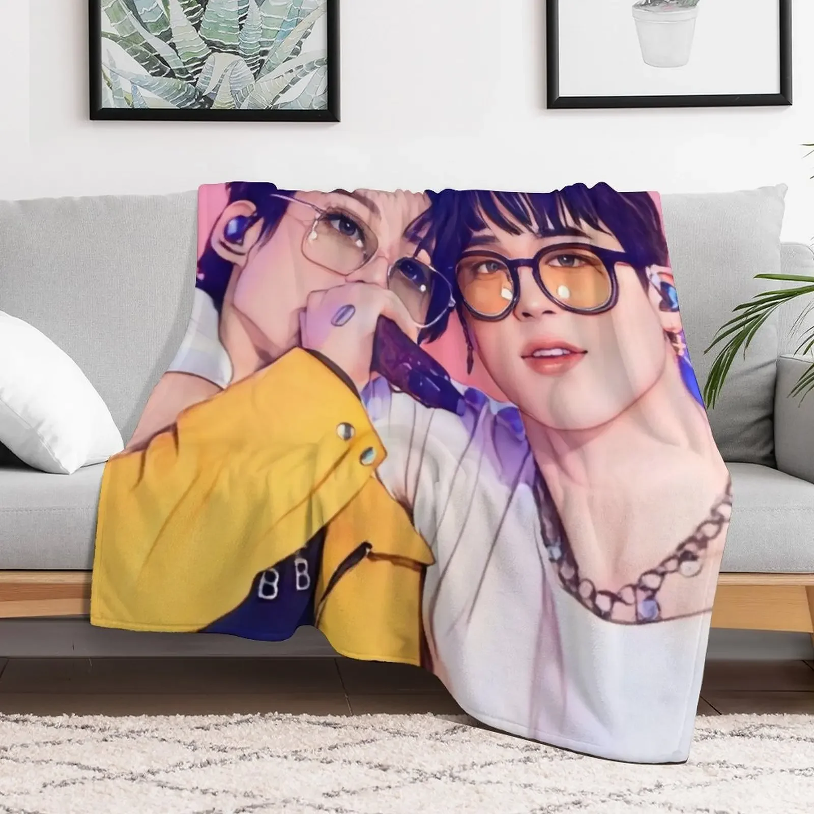 Фото Плед для концерта Jikook, уютное домашнее одеяло, подарок на Рождество и праздники №2