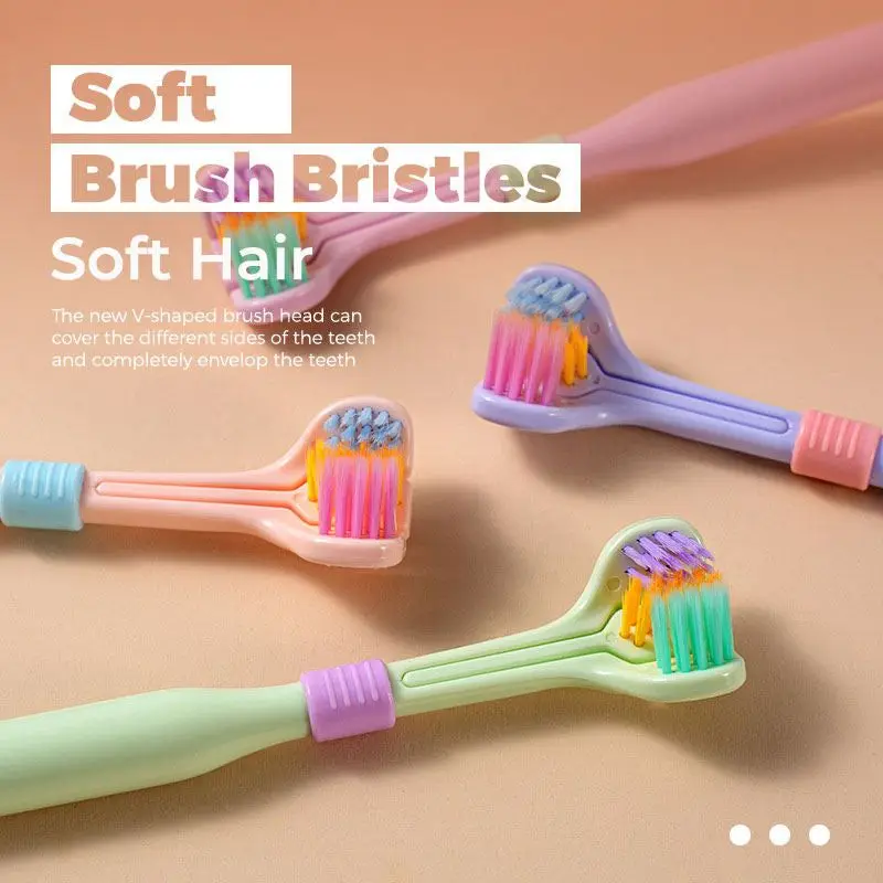 

Three Sided Soft Hair Tooth Toothbrush Ultra Fine Soft Bristle Adult Toothbrush Oral Care Safety Teeth Brush Oral Health Cleaner