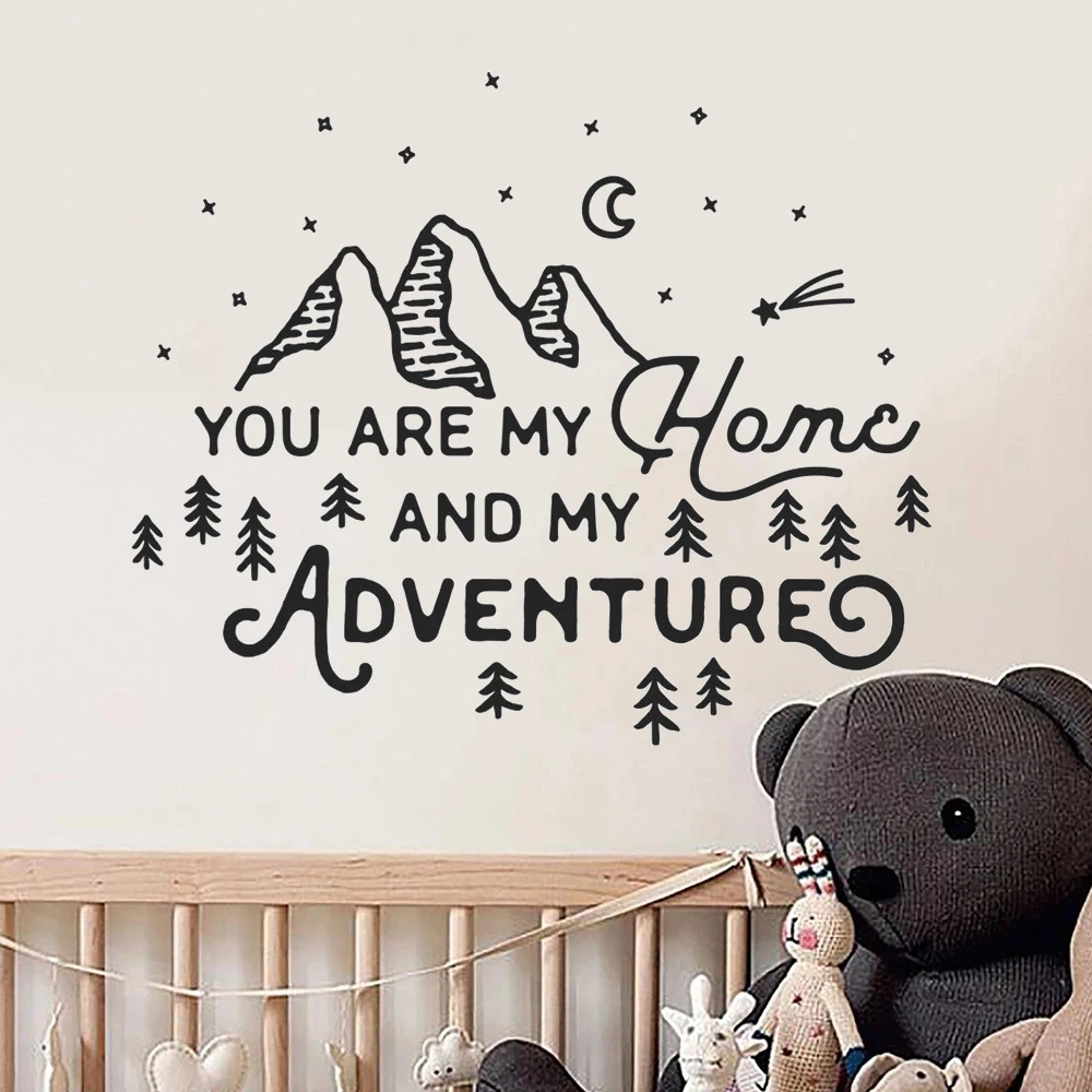 

Виниловые наклейки для спальни «You Are My Home And My Adventure»