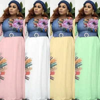 chiffon long sleeve maxi dresses spring summer dashiki party swing african dresses for women muslim fashion ankara robes 2022