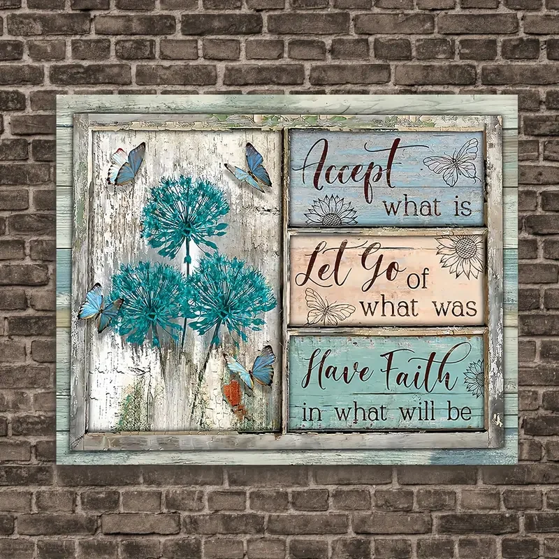 1 Шт. Железная Ферма Мотив Одуванчика Без Рамы Холст С Принтом Вертикальный