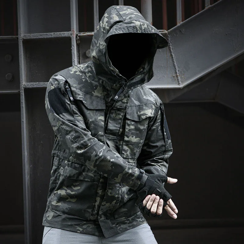 Tactical Jackets with Hood Hunting Coat Men's M65 Jacket Autumn Winter Outdoor Waterproof Windbreaker Hiking Assault
