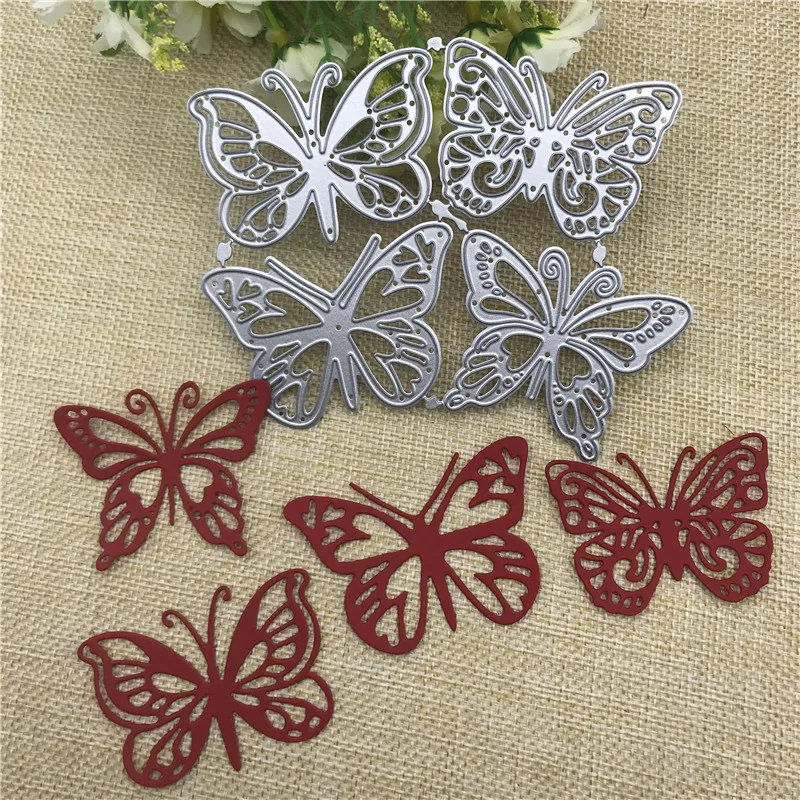 

4pcs butterfly Metal Cutting Dies for DIY Scrapbooking Album Paper Cards Decorative Crafts Embossing Die Cuts