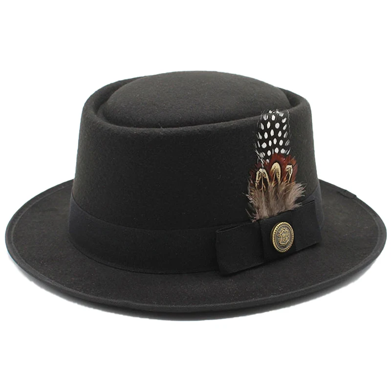 Vintage Pork Pie Hat For Men Wide Brim 