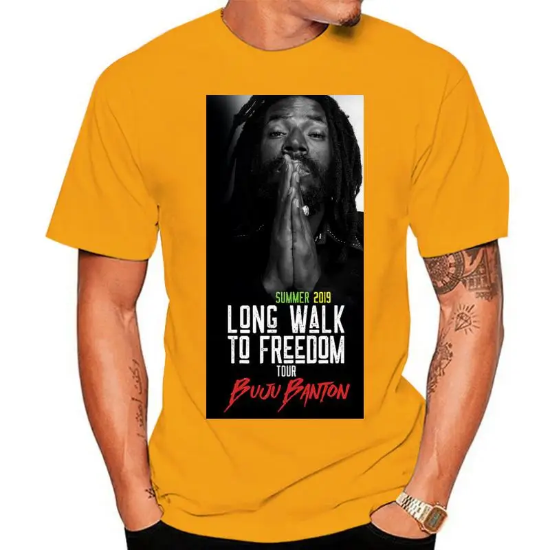 

Buju Banton DJ Reggae Long Walk To Freedom Tour Summer 2022 Black Gray Tshirt