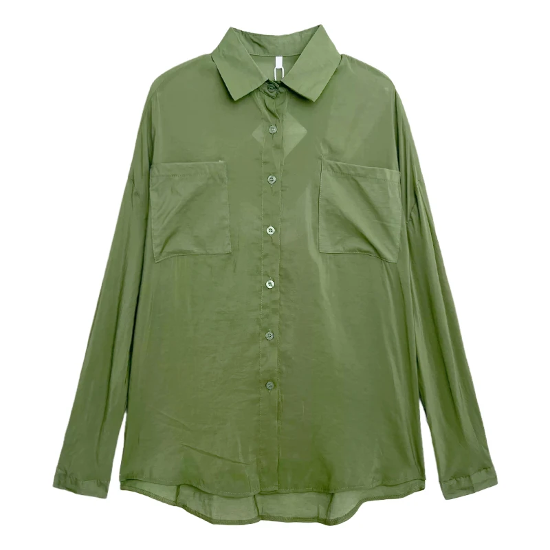 

Retro Lazy Wind Summer Loose Simple Thin Section Sunscreen Long Sleeve Shirt