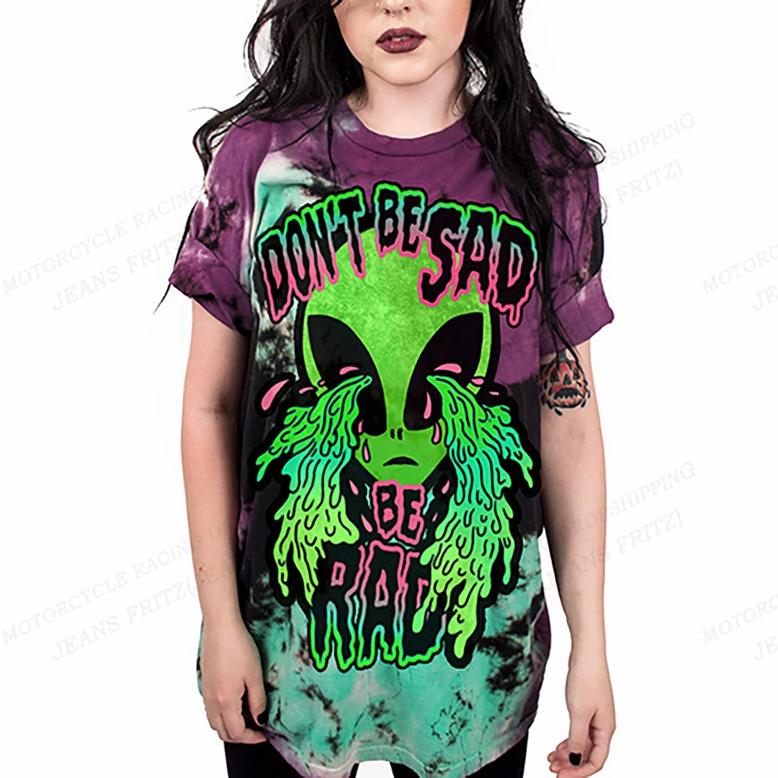 Футболка женская с 3d принтом инопланетянина, модный топ с коротким рукавом, футболка, летняя Дамская одежда, забавная Милая Y2k