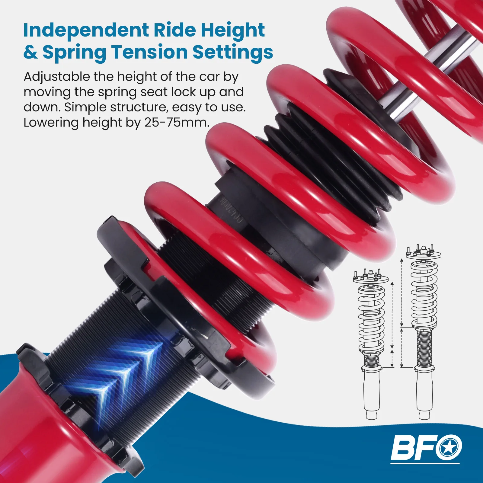 Комплект подвески койловеров для Lexus LS460 2007-2016 RWD ТОЛЬКО Амортизаторы