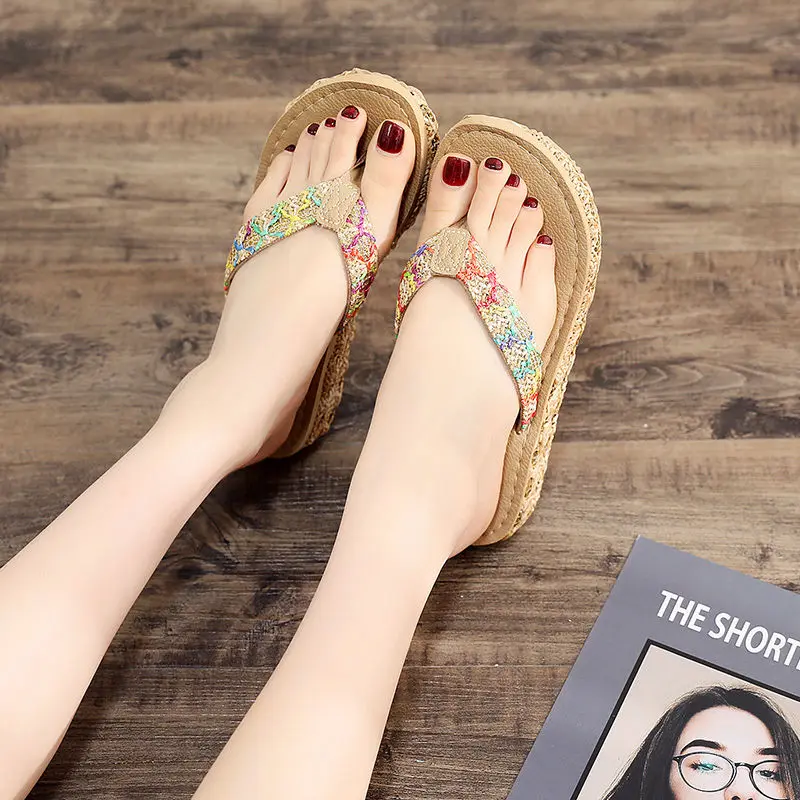 Comfortable Slipper for Women Platform Cute Slippers Beach Summer New with Free Shipping Womens Sandals 2023 Wedge Flip Flops