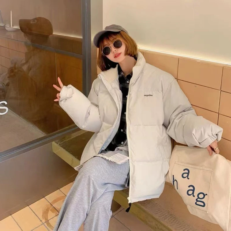 

Down Jacket Women 2022 New Fashion Puffer Jacket Women Short Thickened Jackets Stand Collar Coats Couple Clothes Veste Femme LM