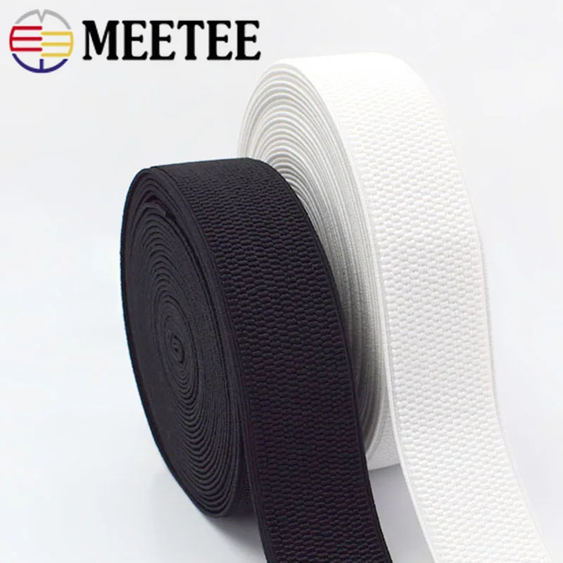 

2/5/10M Meetee 25-100mm Crochet Elastic Band for Waistband Rubber Ribbon Belt Strap DIY Clothing Skirt Tape Sewing Accessories