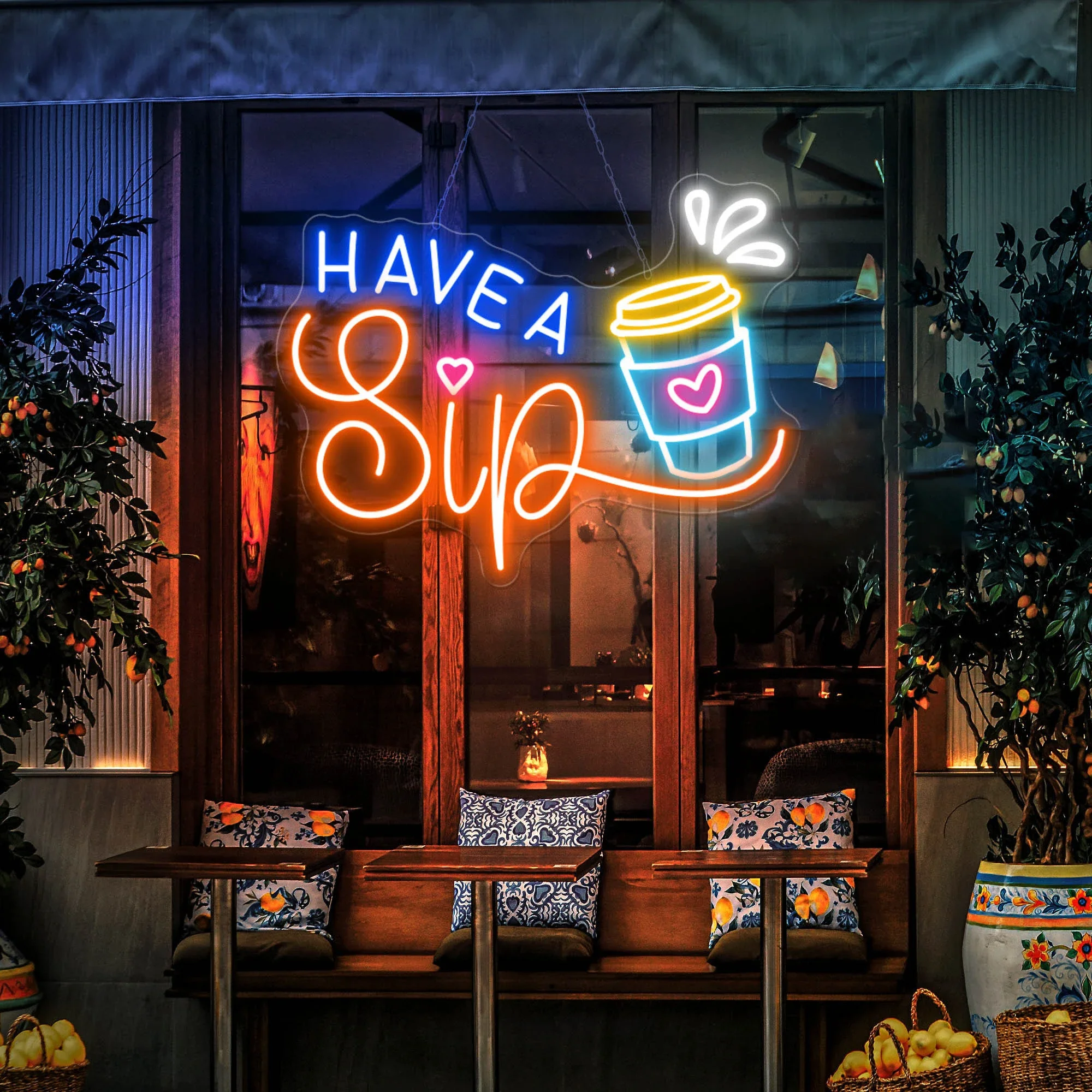 Сделать глоток неоновая вывеска на заказ для кофейни чайного чая Настенный декор