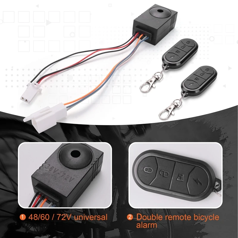 Система сигнализации Ebike двойной пульт дистанционного управления 36 В 48 60 72