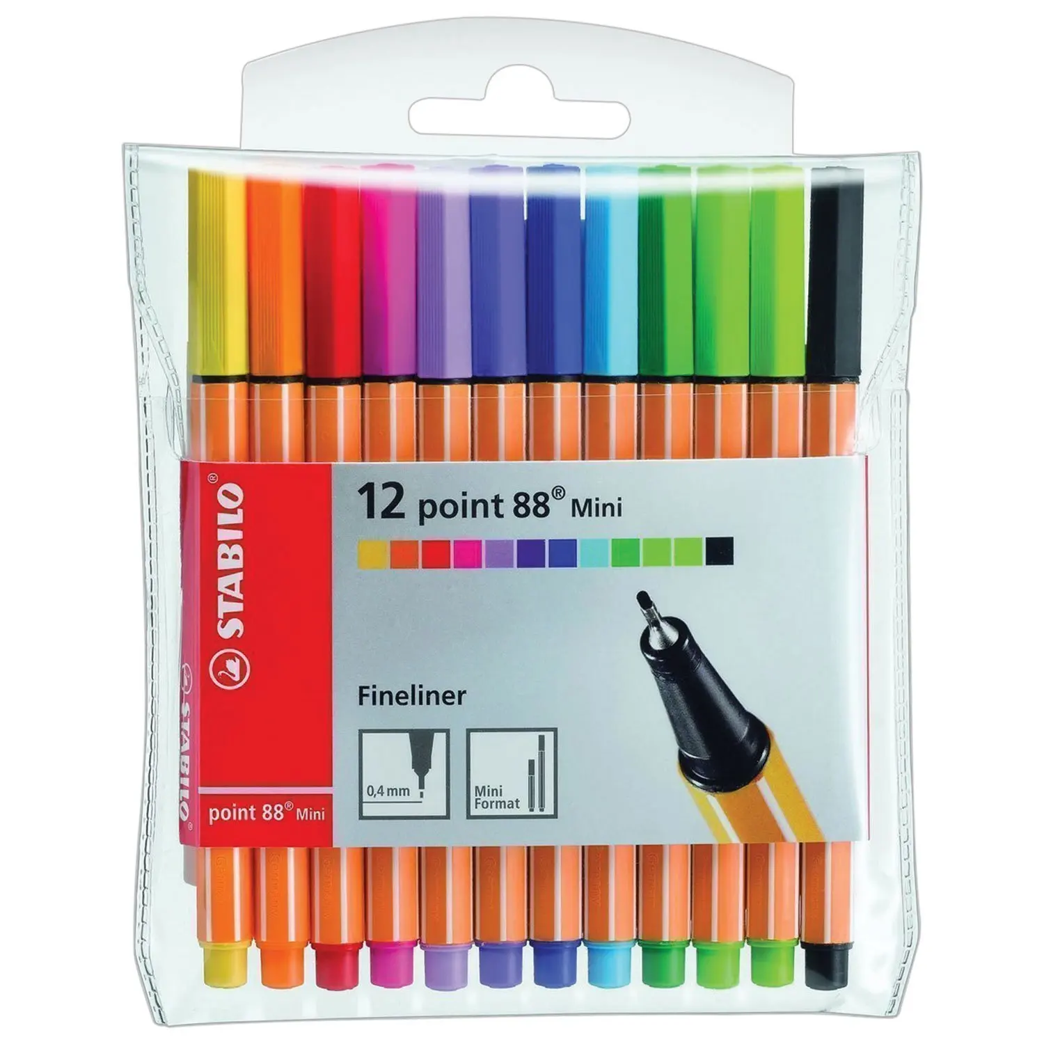 Ручки капиллярные STABILO &quotPoint 88 Mini" 12 цветов 0 4 мм 688/12-1 | Канцтовары для офиса и