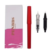 penbbs 350 red fountain pen aluminum alloy anode octagonal fine 0 5mm fashion ink pen with gift case office business writing set
