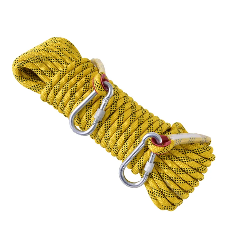 10mm 10/20/30m Climbing Rope Hook High Strength Emergency Safety Hiking Rope Camping Rescue Rope Outdoor Survival Tool