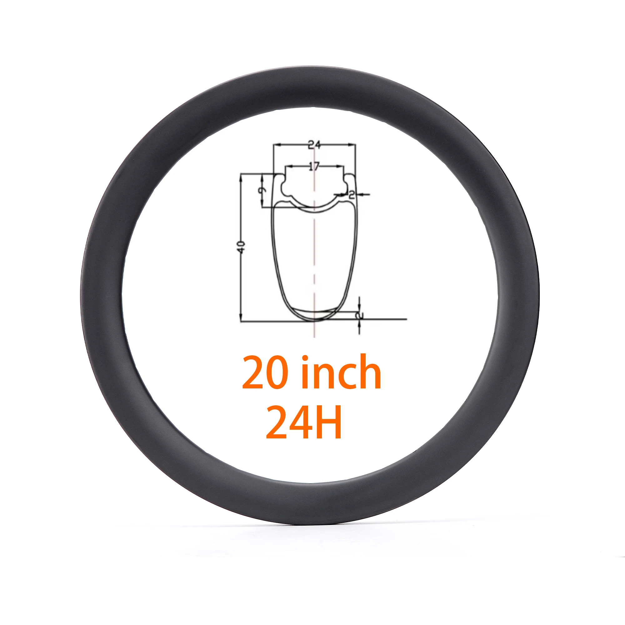 20 inch 406 Bike Carbon Rim Custom 24/28/32 Holes  Super Light Folding Bicycle Wheel  Disc Brake  for road bike HGYD