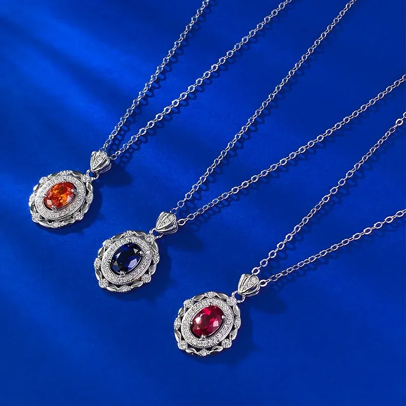 Новый S925 серебро 5*7 мм овальный оранжевый кулон Fenda универсальный для ежедневного