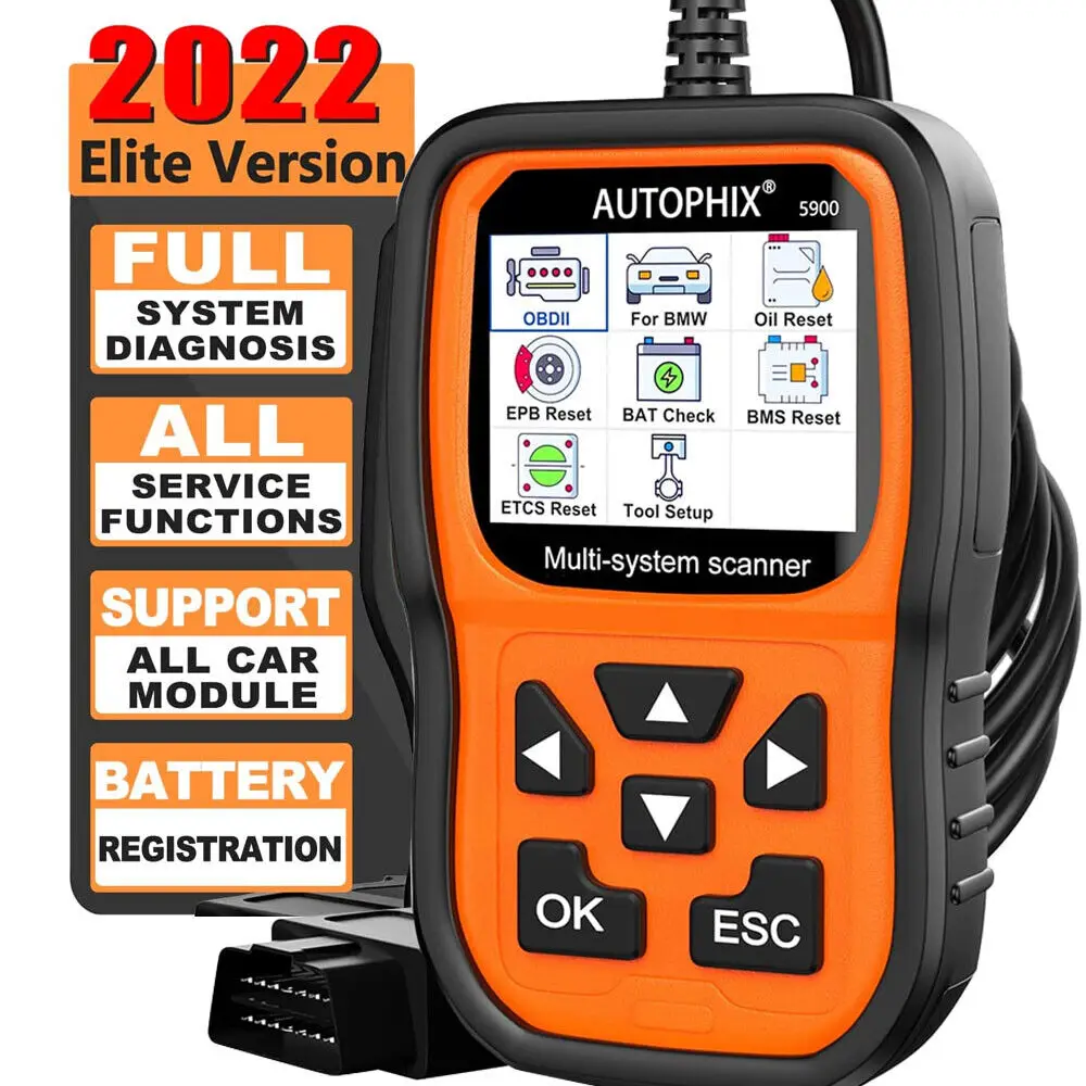 Autophix 5900 OBD2 Scanner Full Systems Oil EPB ETC BMS Reset Code Reader Batter Test OBD 2 Car Diagnostic Tool for BMW MINI