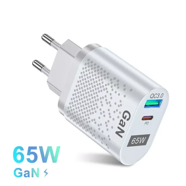 

Fast Charging Wall Adapter For iPhone 13 12 Xiaomi 12 Samsung Galaxy MacbookLovebay 65W GaN Charger Type C PD USB QC 4.0 QC 3.0