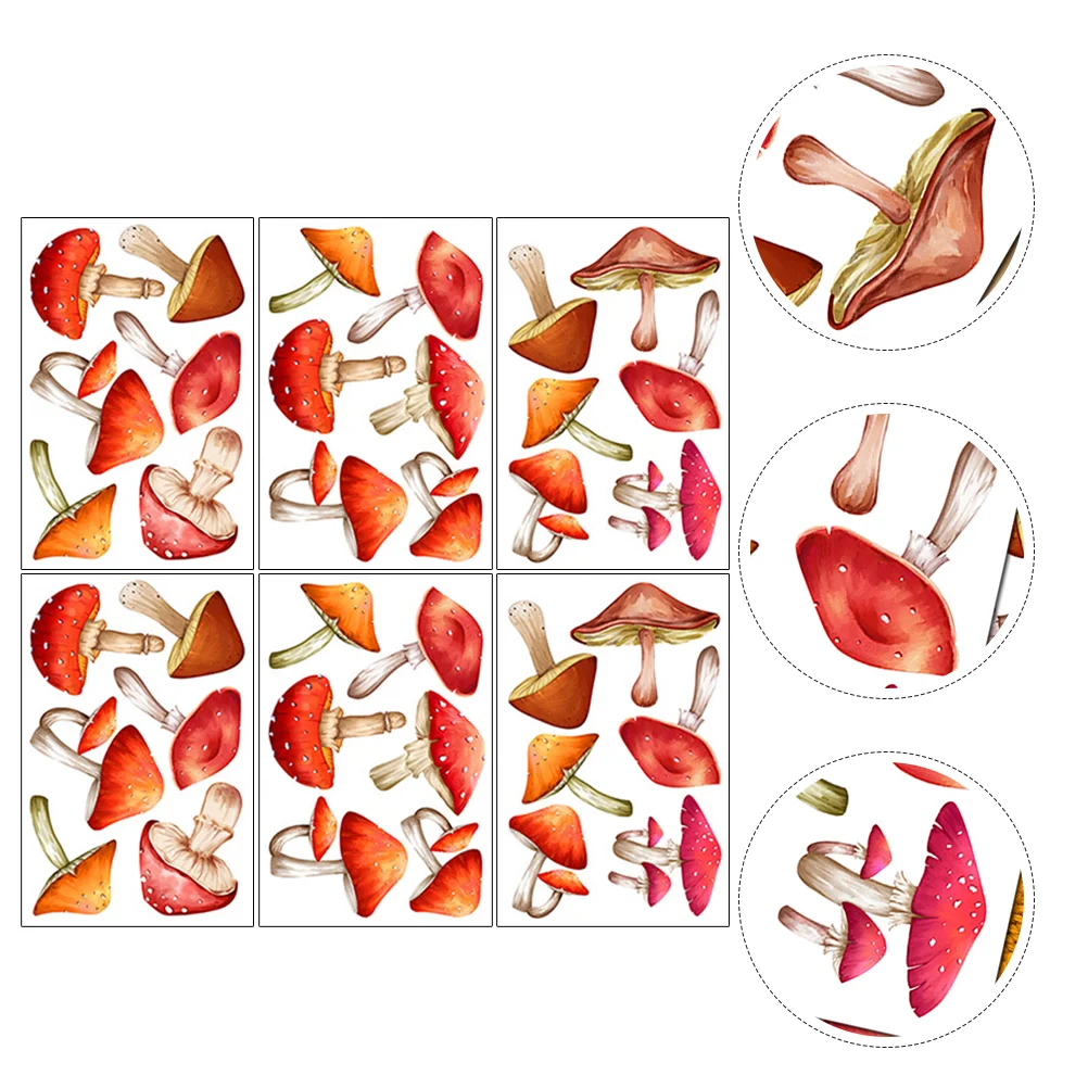 

Mushroom Wall Sticker Cartoon Removable Decal Accessories Self-adhesive Pattern DIY Decor