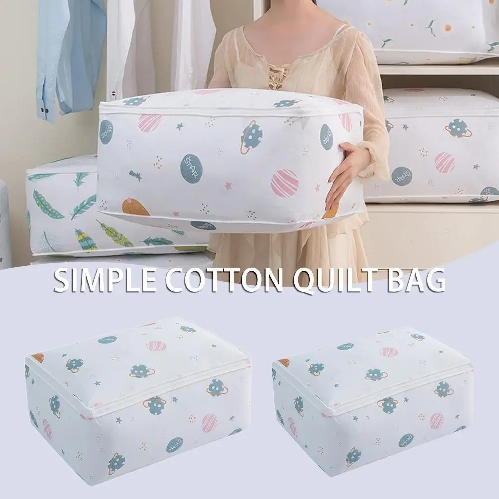 

Simple Cotton Quilt Bag Extra Large Foldable For Beddings Clothes Waterproof Dustproof Luggage Quilt Storage Bags U3K7