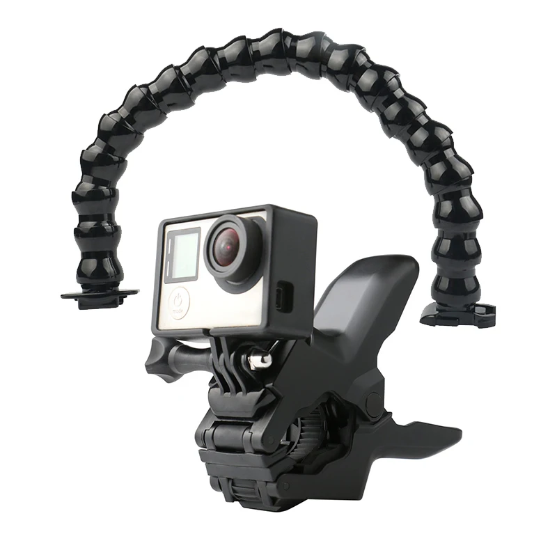 

Flex Clamp Mount 8 Joint Adjustable Goose Neck for Gopro Hero 11 10 9 8 7/Xiaoyi 1/sj4000/ Action Camera for Gopro Accessories