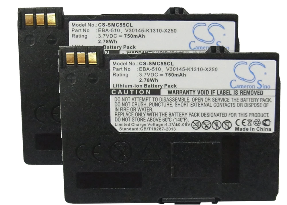 2 шт. аккумулятор 750 мА для Siemens S30852-D1752-X1 V30145-K1310-X250 V30145-K1310-X401 | Электроника