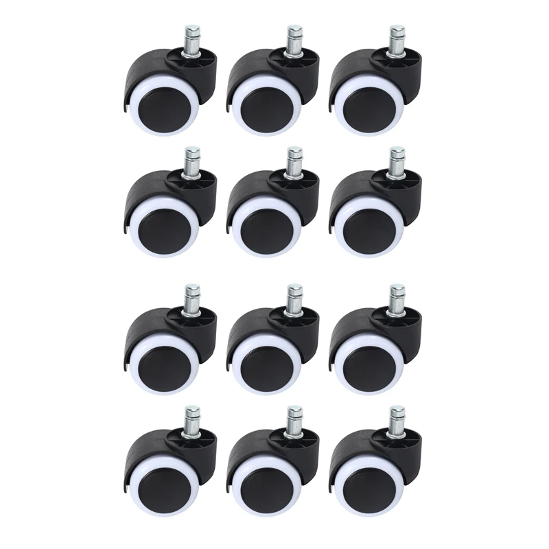 

Office Chair Caster 12 Pcs X Chair Replacement Wheels Swivel Casters Mute Hard Floor Castors Set Of Roles Office Chair