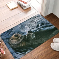 otter pet lover non slip doormat bath mat ya relax hallway carpet entrance door rug home decorative