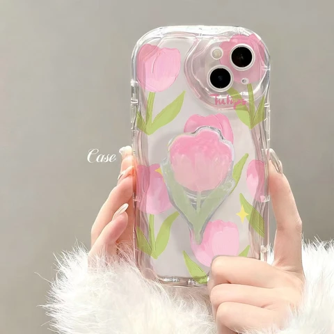 Чехол «Тюльпан Кролик» для VIVO V60 V50 V40 V30 V29 Lite V40 V27 V29 Pro V60E V50E V30E V25E V21E V27E Y75 Y55 Y78 Y33 Чехол для телефона