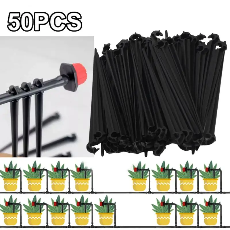 

50pcs Hook Fixed Stems Support Holder for 4/7 Drip Irrigation Water Hose Drop Watering Kits Garden Tools Supplies Watering Kits