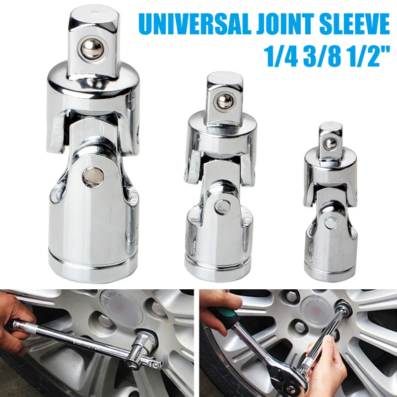 

Universal Joint Socket Ratchet Wrench Adapter 1/4 3/8 1/2 Inch Extension Bar Steel Adapter for Car Repair Tools Garage Hand Tool